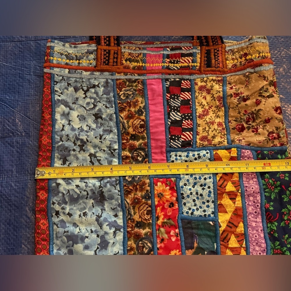 Handmade Patchwork Tote Bag - Multicolor - Picture 9 of 12